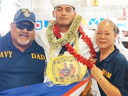 Seaman Patu with his parents