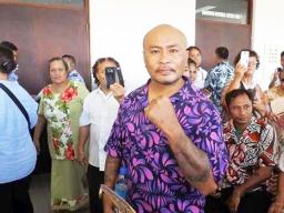 Talalelei Pauga and supporters 