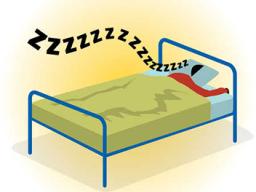 clip art of person sleeping in a bed