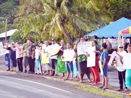 Demonstrators protesting use of land 