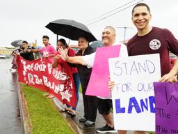 William E. Spitzenberg (second from right) with other THS parents, teachers and supporters