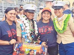PFC Deloris Fatu and PFC Delzalayna Ah Chong with aunties