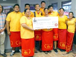 Members of the ASCC Student Government Association (SGA) present a donation of $500 to the American Samoa Community Cancer Coalition (ASCCC)