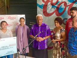  (L-R) Louisa Kuea, PPTC’s owner and CEO, Ella Gurr;  VP SJAF, Ali’itama Sotoa; SJAF consultant, Peta Siulepa; and SJAF Board member Vaitoa Hans Langkilde.