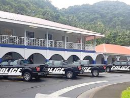 Police vehicles parked in front of Central station