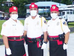 Three members of the Department of Public Safety honor guard 