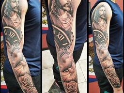 A full arm tattoo 