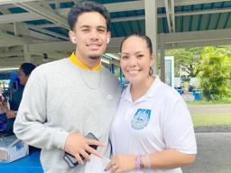 Prodieus Lutu-Fuga pictured with his mother Kimberly Lutu-Fuiava