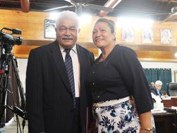 Counsel Asaua Falaniko Fuimaono with his wife
