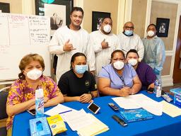 Quarantine staff on check out day at Tradewinds