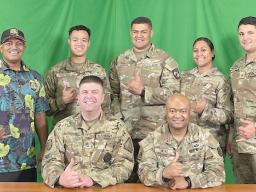 US Army National Guard officials and recruiters