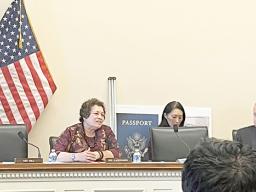 Congresswoman Uifa’atali with Chairman Chris Smith