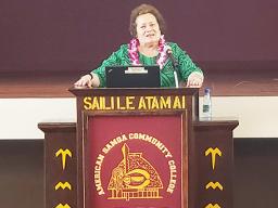 Aumua Amata in a file photo speaking at ASCC 