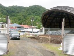 Construction and repairs going on at the Fagatogo Pavillion