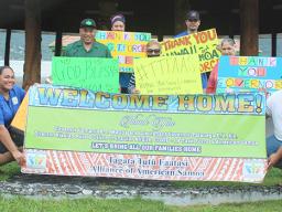 Local members of the group Tagata Tutu Faatasi Alliance of American Samoa