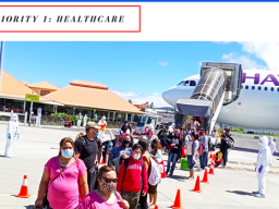 Repatriated residents deplaning