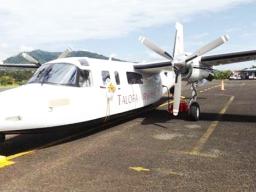 A Talofa Airways plane on the tarmac at Pago Pago Int'l Airport