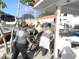 emergency medical services with rescued man