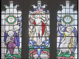 THE RESURRECTION, a stained glass window created by Fr Lawrence Lew