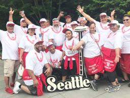 Some members of Faga’itua High School Class of 1988 pose for a photo at the Seattle reunion