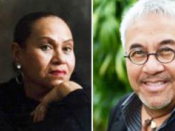 (left) Mavis Chloe Rivers (right) and her son, Grammy award winner La’auli Matt Catingub