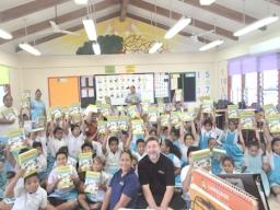 Rotary dictionary gifts at Tafuna Elementary