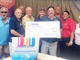 RCPP's President Frank Barron and some of the Past Presidents (Joe Yandall, Joe Weilenman, Taulapapa Will Sword, John Raynar, Peter Crispin) together with some local Fijian friends at Sadie’s by the Sea.