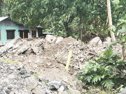 Dumped construction material