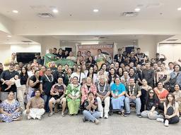MAJ Lafitaga and 1SG Peña with some of their troops from American Samoa, Hawaii, Alaska and Guam