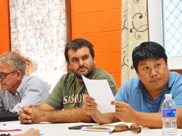 President of the Sailing Association of American Samoa Inc (SAASI), Genhall Manu'a Chen and other association members. 