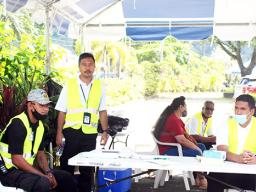 Security guards at check point