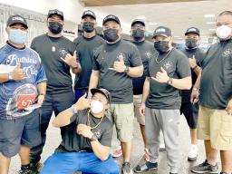 Saipan firefighters at Honolulu airport