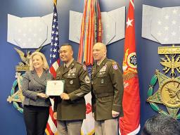 Salanoa with Christine Wormuth and Maj. Gen. Johnny Davis