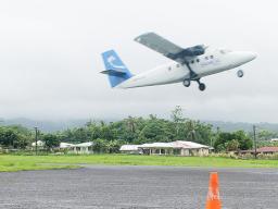 light aircraft taking off from Fagalii