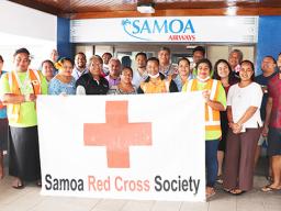 Samoa Air employees answering the call for blood last Friday 