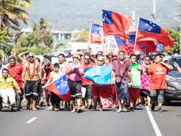 Demonstrators in Apia this week