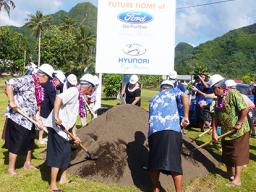 Gov. Lolo Matalasi Moliga and others breaking ground for new business building for  G.H.C Reid & Company 