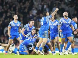 Samoa victors celebrate