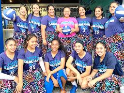The front page photo of the Samoana High School girls volleyball team