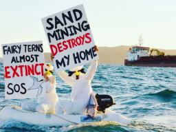 Pakiri seabed sand mining protestors 