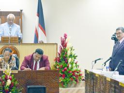 Speaker Savali and Vice Speaker Fetu