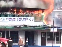 Scanlan building in Fagatogo on fire