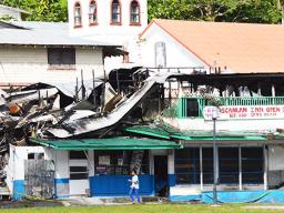 Burned out second story of Scanlan building