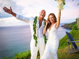 The Rock and bride, Lauren Hashian