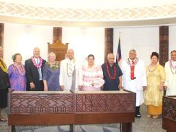 leaders in the new fale fono chamber