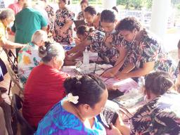 Senior Citizens getting a blood pressure check
