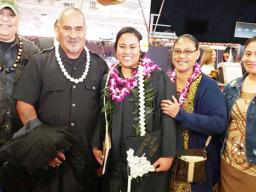Soaalii Leah Moliga with her parents and other family members