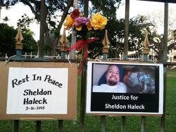 Sheldon Haleck memorial signs