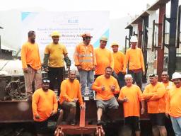Mike Pulu, Hymal Vaimaona, Aquatic Blue Environmental and the shipyard crew 