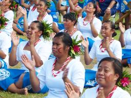 Samoana High School performing during the 2019 Flag Day.